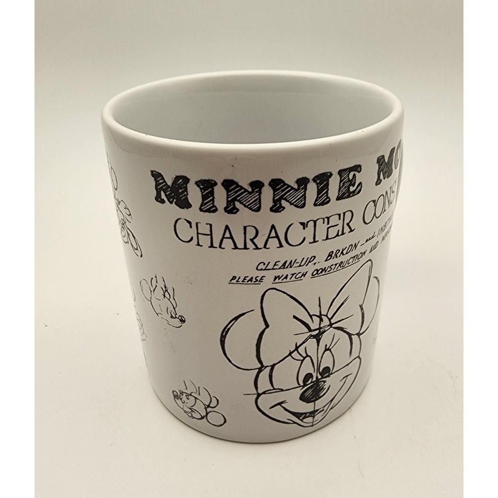 Disney Parks Minnie Mouse Character Construction White & Black‎ Coffee Mug
